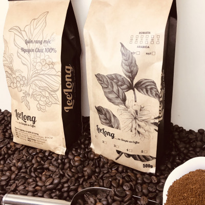 Combo 2 gói 500g cafe LeeLong4 gu nhẹ (30 Robusta / 70 Arabica)