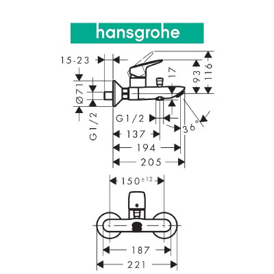 Bộ trộn HANSGROHE Logis 71400