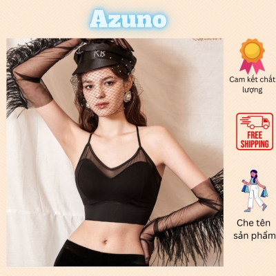 Áo Ngực Nữ Không Gọng, Bra Không Đường May AZUNO COCO cao cấp Chất Liệu Lụa Satink Nâng Ngực, Chống Chảy Xệ