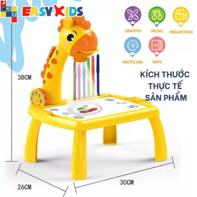 Đèn Chiếu Hình Tập Vẽ, Bàn Vẽ Thông Minh Cho Bé Đèn Vẽ Hình Vẽ Tranh Máy Chiếu Có Nhạc Hình Hươu
