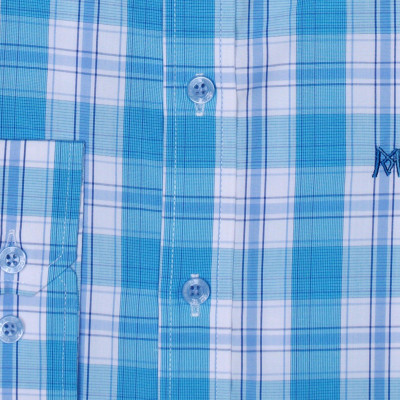 Áo sơ mi nam KHATOCO dài tay kẻ caro A1MD468S1-CNCR063-2408-D