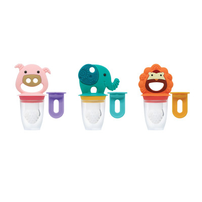 Túi nhai ăn dặm chống hóc silicon kèm gặm nướu và nắp làm kem cho bé Marcus & Marcus, từ 6 tháng - Pokey