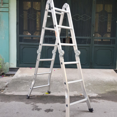 Thang nhôm gấp chữ M chính hãng Ashi AM3 siêu nhẹ thu gon 1m