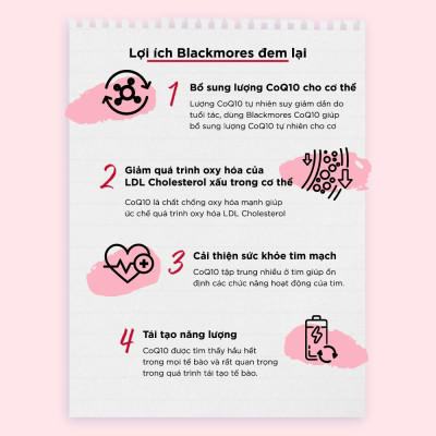 Viên Uống Bổ Tim Hỗ Trợ Sức Khỏe Blackmores CoQ10 150mg Lọ 30 Viên