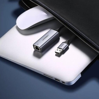 Ugreen UG50922CM209TK 10CM màu Xám Cáp chuyển đổi USB 3.0 sang cổng LAN RJ45 tốc độ hổ trợ 1000 Mbps - HÀNG CHÍNH HÃNG