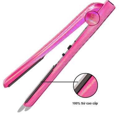 Máy Ép Tóc Lõi Sứ PYT Ceramic Styling Tool (2 trong 1) - Màu Hồng Ánh Kim - Công Nghệ Nhiệt Hồng Ngoại Xa - Có Thể Vừa Duỗi Và Uốn Tóc