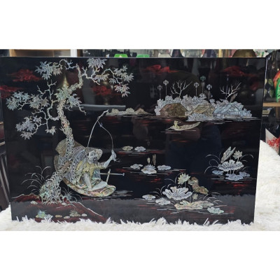 Tranh sơn mài Khảm cừ chìm hàng cao cấp size 40x60 cm thích hợp trang trí, làm quà tặng,...