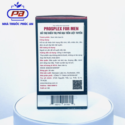 Viên uống giảm phì đại tuyền liệt tuyến Prosplex For Men Olympian Labs Mỹ 30 Viên - hỗ trợ sinh lý nam