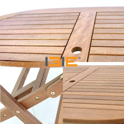 Bàn Xếp Oval Papua IBIE NT4006 (130 x 130 x 72 cm) - Nâu