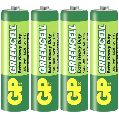 Vỉ 4 Pin Tiểu GP Greencell Extra Heavy Duty AA 1.5V - GP 15G-2U4