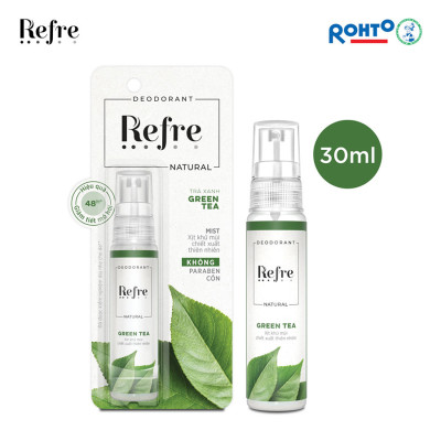 Xịt khử mùi chiết xuất thiên nhiên Refre Natural Green Tea Hương Trà Xanh (30ml)