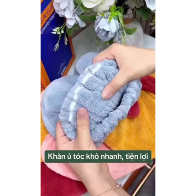 Mũ Ủ Khô Tóc Thấm Hút Tốt Đính Nơ Siêu Xinh T888 T6 - HÀNG CHÍNH HÃNG MINIIN