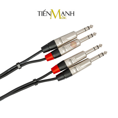 Dây Cáp Loa Kiểm Âm Hosa Pro Rean by Neutrik 2 Đầu 6ly Stereo TRS Dài 1.5m, 3m HSS-005X2, HSS-010X2 Cable 1/4 in Hàng Chính Hãng