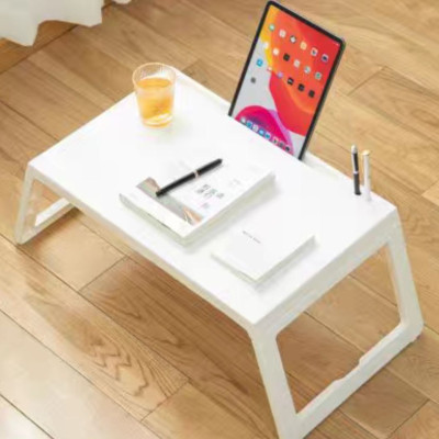 BÀN NHỰA GẤP GỌN THÔNG MINH CÓ KHE ĐỂ DIỆN THOẠI & IPAD VÀ CẮM BÚT PHONG CÁCH HÀN QUỐC