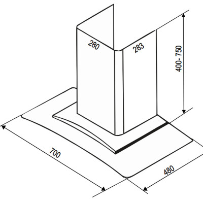 Máy hút mùi cho nhà bếp công nghệ hiện đại BAUER BC 70EC3B - Hàng chính hãng