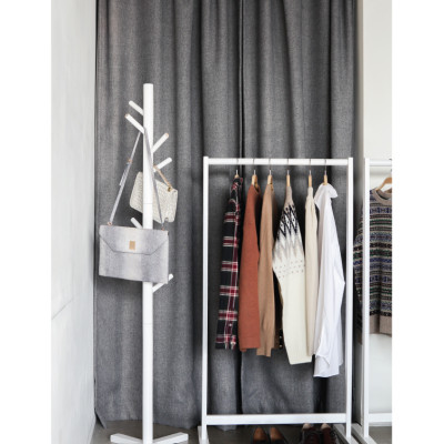 CÂY TREO QUẦN ÁO HÀN QUỐC GỖ LẮP RÁP- STANDING HANGER MÀU TRẮNG