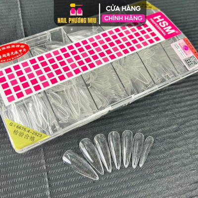 Móng Úp Tay HSM 500 Móng, Đủ Size, Nhiều Form Vuông Thang Tròn Nhọn, Nhựa Trong Đục, Làm Nail Đa Dạng Và Sáng Tạo bộ nail giả dáng bầu