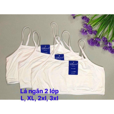 Hình thật áo lá học sinh áo lót học sinh không mút chất liệu cotton cao cấp vải 2 lớp loại đẹp