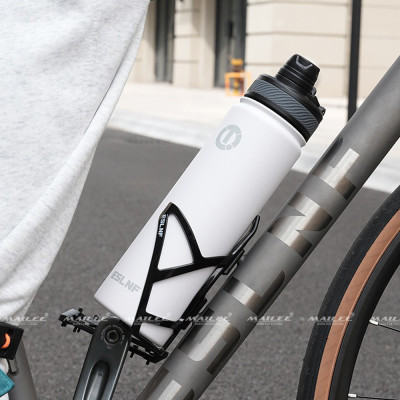 Bình Nước Xe Đạp Inox 304 Giữ Nhiệt ESL-053 dung tích 650ml màu Trắng/Đen giữ nhiệt 12h Nóng 24h Lạnh Thể thao cắm trại leo núi đi xe đạp - Mai Lee