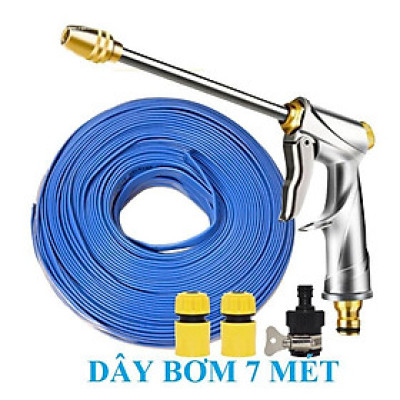 Bộ dây vòi xịt nước rửa xe, tưới cây . tăng áp 3 lần, loại 7m, 10m 206701-2 đầu đồng,cút+ tặng mở chai