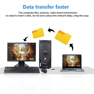 Cáp USB Chuyển Đổi Dữ Liệu Kết Nối Máy Tính Với Máy Tính Đồng Bộ Bàn Phím Chuột Smart KM Link - Hàng Nhập Khẩu