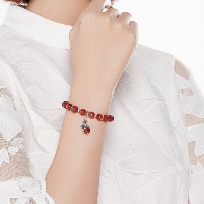 Vòng Tay Đá Mã Não Đỏ Mix Charm
 Ngọc Quý Gemstones VT7