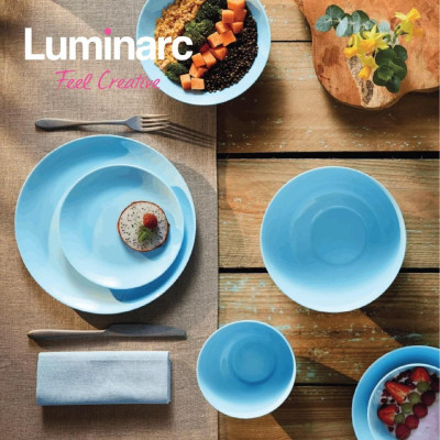 Bát tô canh thủy tinh Luminarc Diwali màu xanh dương 21cm P2614 | Hàng chính hãng