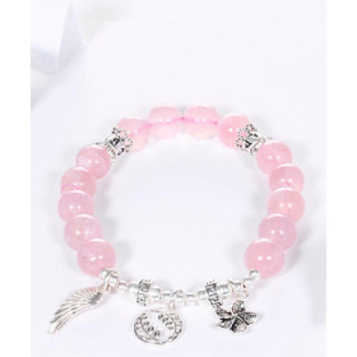 Vòng tay đá thạch anh hồng AAA mix charm lục tự đại mình chú bạc hạt đá 10mm mệnh hỏa, thổ - Ngọc Quý Gemstones