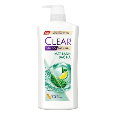Dầu gội đầu Clear Mát Lạnh Bạc Hà sạch gàu ngứa và vi khuẩn suốt 48 Giờ 880g