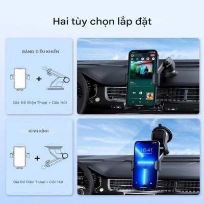 Giá đỡ điện thoại sạc không dây trên ô tô 15W Choetech T203-F (Hàng chính hãng)
