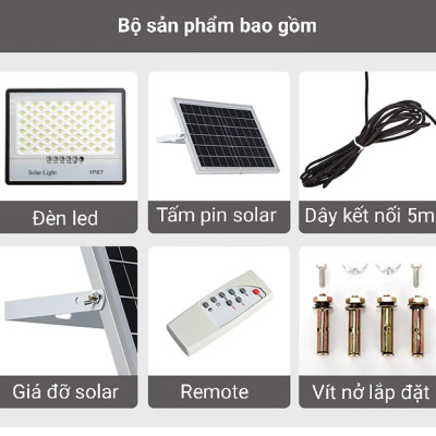 Đèn năng lượng mặt trời chống loá 200w ( VỎ NHỰA )
