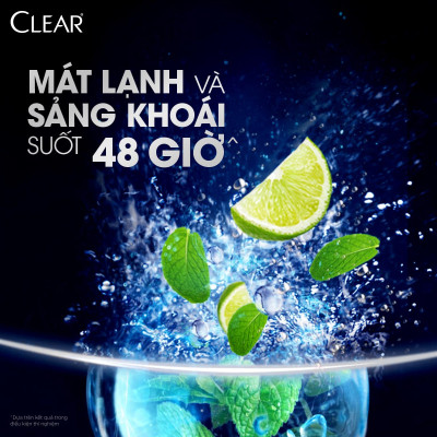 Dầu gội đầu Clear Mát Lạnh Bạc Hà sạch gàu ngứa và vi khuẩn suốt 48 Giờ 880g
