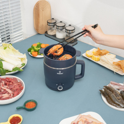 Ca lẩu điện mini Inox 304 đa năng Kalpen dung tích 1.8L kèm xửng hấp - Hàng chính hãng