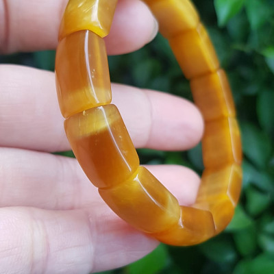 ️️Vòng nữ đá mắt hổ bản khúc đẹp vàng tươi tự nhiên Size vòng freesize tầm Ni 53mm x cao 10mm x dầy 7mm Hợp mệnh kim mệnh thổ mệnh Thủy đeo may mắn xinh đẹp ạ