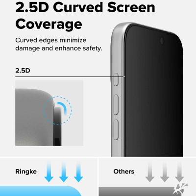 [Combo 2] Dán cường lực chống nhìn trộm cho iPhone 17 Pro Max / 17 Pro / 17 / Air RINGKE Easy Slide Privacy Tempered Glass - Hàng Chính Hãng