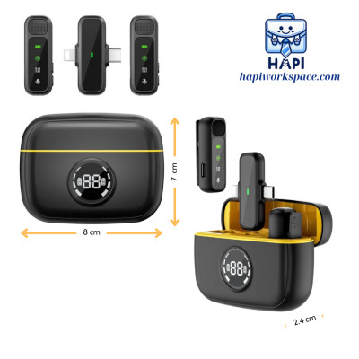 Micro mini không dây hàng chính hãng WiWU 2-in-1 Wi-WM003, Type C + L, hộp sạc tiện lợi