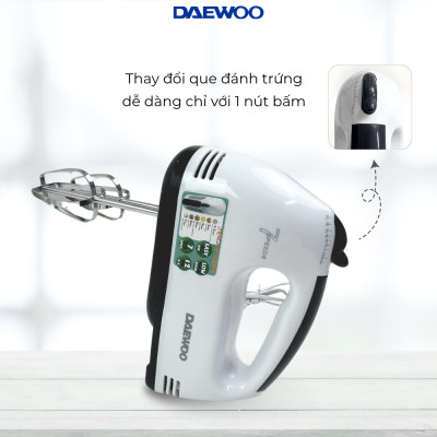 Máy đánh trứng Daewoo DWHM-318 công suất 150w kèm qua đánh inox - Hàng chính hãng