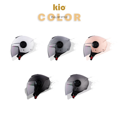 Mũ Bảo Hiểm 3/4 Kio SafeStyle Metro KN06K, Kính Dài Phủ Nano Chống Tia UV, Thông Gió Thoáng Khí