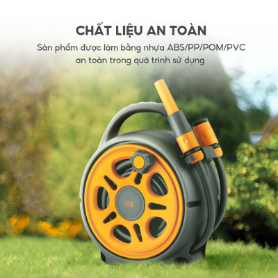 Bộ vòi nước tưới cây, rửa xe đa năng Lebenlang LBLB3368 dây dài 12m, 5 đầu phun đi kèm - hàng chính hãng