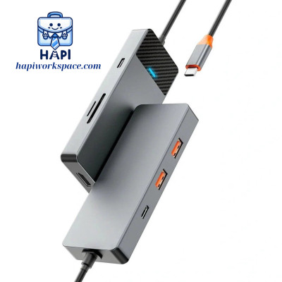 HUB chuyển đổi hàng chính hãng WiWU Linker Type C 7 trong 1 Wi-A721HD: Hoàn thiện kim loại, thích hợp cho Laptop Type-C
