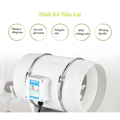 Quạt Thông Gió Hút Mùi Đường Ống Đa Năng Không Gây Ồn Hiệu Suất Cao Chuyên Dùng Cho Nhà Bếp Công Sở Nhà Vệ Sinh