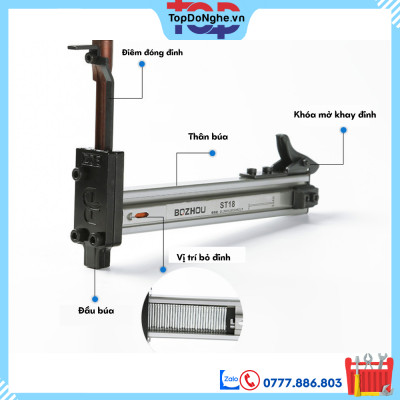 Dụng cụ hỗ trợ đóng đinh bê tông tự động ST15 ST18 tặng kèm hộp đinh, Búa đóng đinh tiện lợi cho dân kỹ thuật