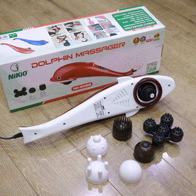 Máy mát xa cầm tay cá heo Nikio NK-608B - Điện tử, 6 đầu massage
