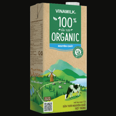 SỮA TƯƠI TIỆT TRÙNG VINAMILK 100% ORGANIC KHÔNG ĐƯỜNG - HỘP GIẤY 1L