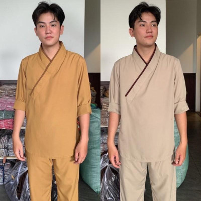 ĐỒ LAM ĐI CHÙA  Mẫu Chui Đầu Nam Vải Kate Mịn