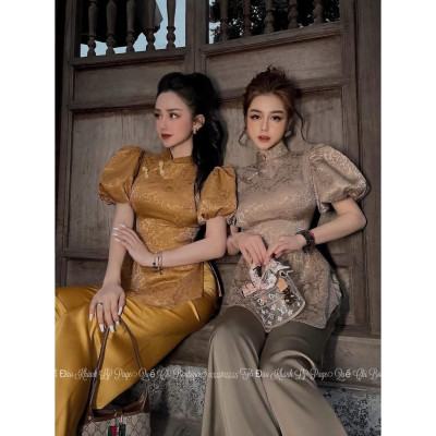 ĐỒ LAM ĐI CHÙA  Gấm Tay Phồng Thượng Hạng