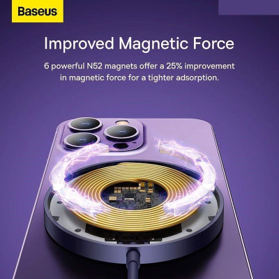 Đế sạc không dây Baseus Simple Mini3 Magnetic Wireless Charger 15W (CCJJ040012)- hàng chính hãng