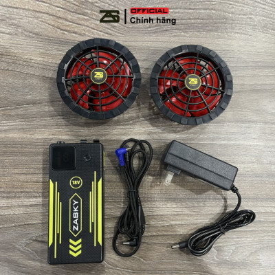 Bộ Phụ Kiện Áo Điều Hòa ZASKY Nhật Bản Cao Cấp, Dành Cho Người Lao Động Ngoài Trời Nắng Nóng, Quạt 12V Không Chổi Than, PIN 40.000mAh, BH 12 Tháng
