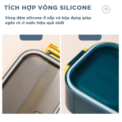 Hộp cơm giữ nhiệt văn phòng YESURE 1200ml Hai Tầng có ngăn Inox Tháo rời dễ dàng cho vào lò Vi Sóng - Hàng chính hãng