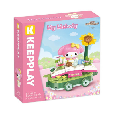 Đồ chơi - KEEPPLAY - 20831 Bộ đồ chơi xếp hình mô hình My Melody đi picnic ở vưởn hoa (KT 10.5x8x7.5cm)